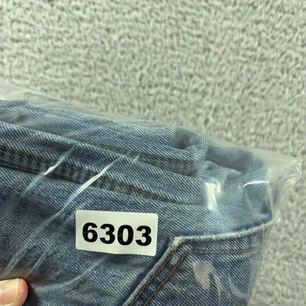 Levi 505 Jeans Mens 36x29 (Fits 36x28) Light Wash Faded Distress Leg Rip
